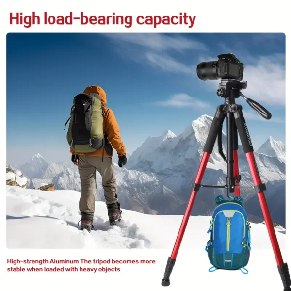Uegogo Trépied DSLR en alliage d'aluminium de 187,96 cm avec rotule amovible – Image 2