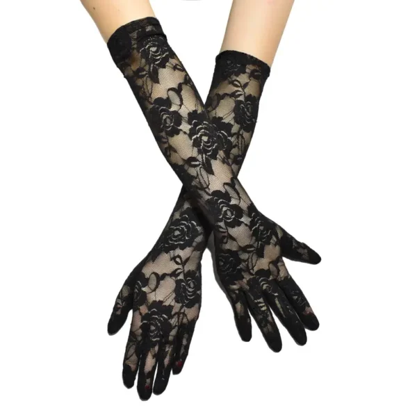 Gants en dentelle noire Accessoires de déguisement rétro de la haute société Gants de mariage Gants assortis punk foncé 19 décembre 2024 Kotazando