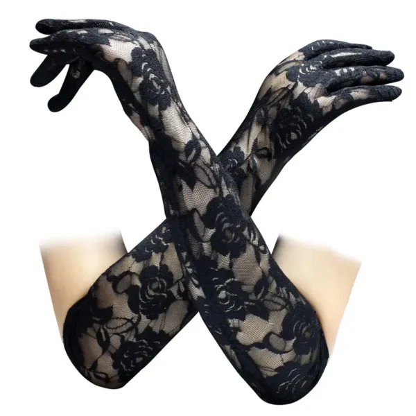 Gants en dentelle noire Accessoires de déguisement rétro de la haute société Gants de mariage Gants assortis punk foncé 19 décembre 2024 Kotazando