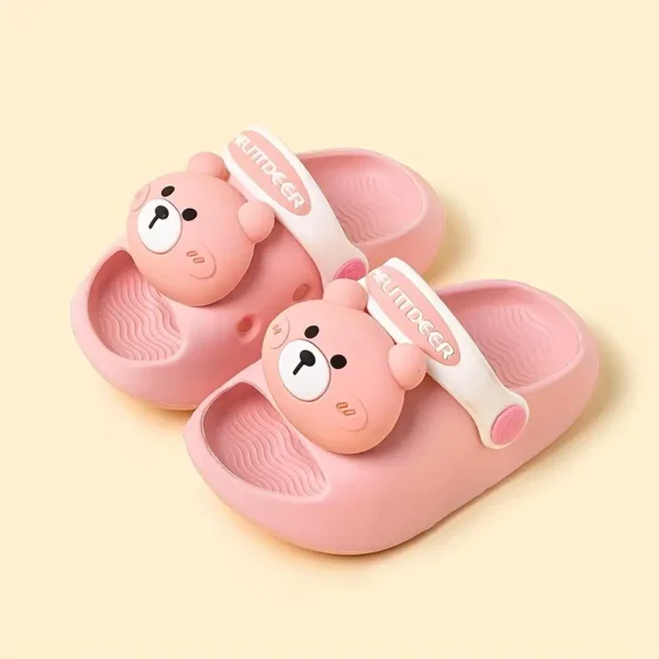 Sandales à bout ouvert tendance et mignonnes avec motif d'ourson pour bébé fille, sandales respirantes, légères et antidérapantes pour l'été - Image 4