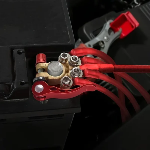 1 paire de connecteurs de bornes de batterie à dégagement rapide, mâchoires à 4 bornes, corps en alliage d'aluminium, bornes de connexion à vis pour applications automobiles – Image 4
