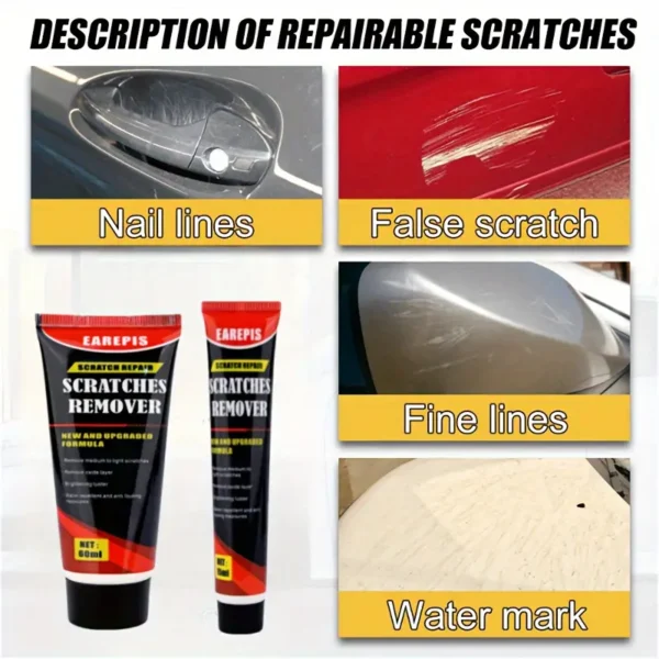 Cire anti-rayures et tourbillons pour voiture Quick-Fix, Application facile pour les petits dommages de peinture, les marques de clous sur les poignées de porte, Sans danger pour tous les véhicules – Image 8