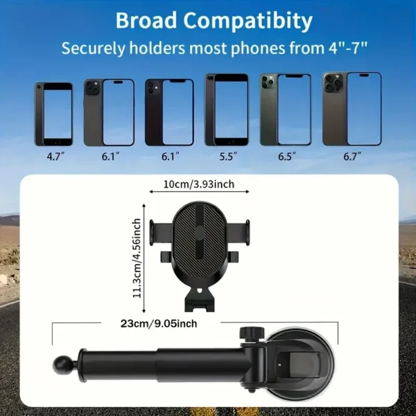 Support de téléphone pour tableau de bord de voiture en ABS, Support de montage rotatif et étanche avec ventouse pour voiture - Image 3