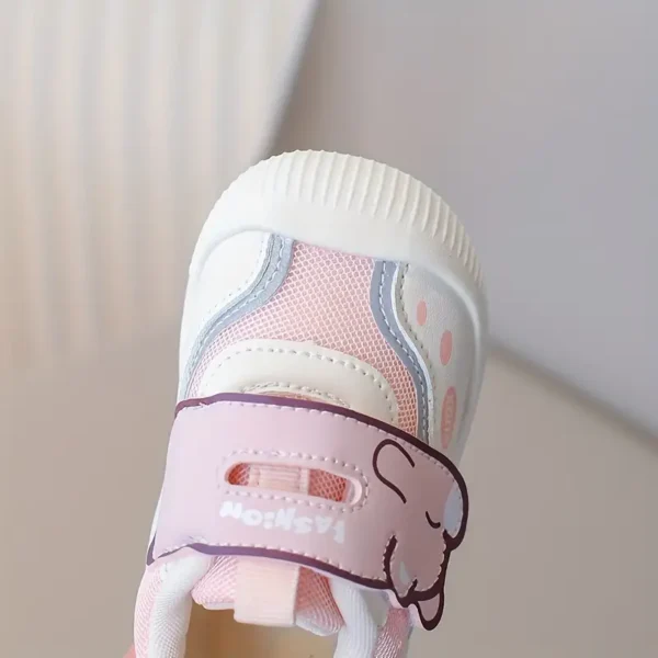 Baskets de sport et de rue pour tout-petits, design de dessin animé mignon avec fermeture réglable, chaussures basses en PU et tissu pour garçons et filles - Image 6