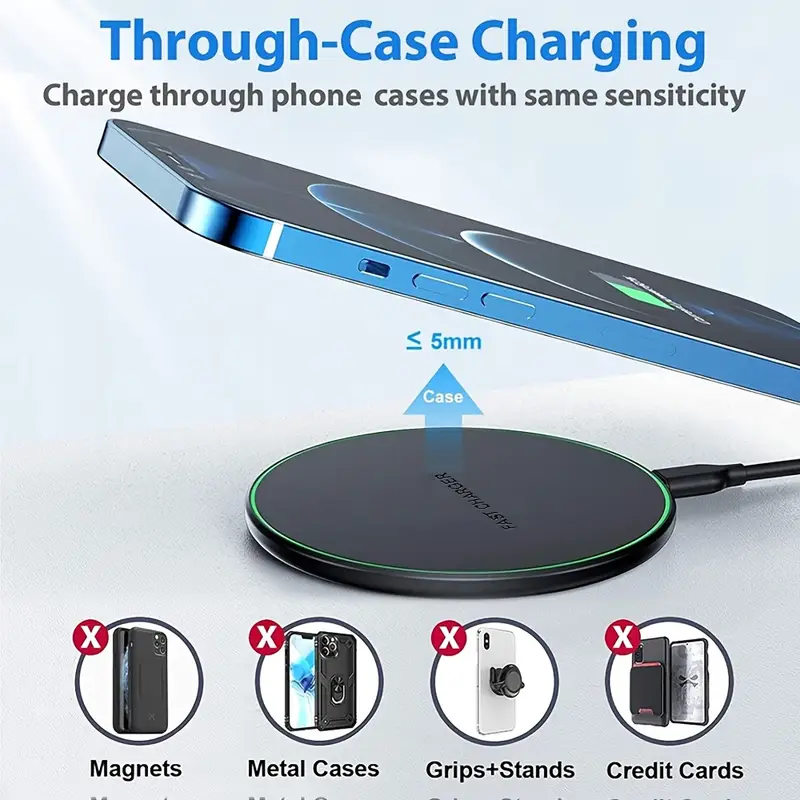 Chargeur sans fil USB-C 15 W avec indicateur LED, Charge rapide pour smartphones et tablettes 5 Chargeur sans fil USB-C 15 W avec indicateur LED, Charge rapide pour smartphones et tablettes – Image 4