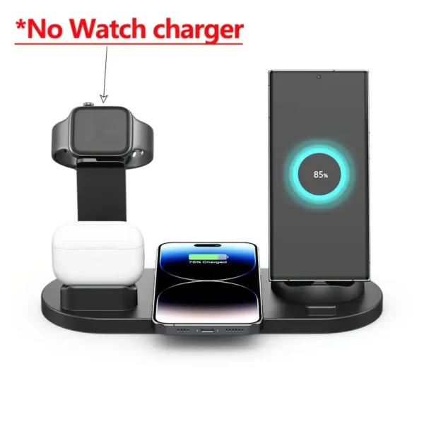 Support de chargeur sans fil VIKEFON avec support de téléphone amovible, Station de charge rapide pour Apple Watch, iPhone 15/14/13/12/11/X, Mode d'alimentation USB, tension de fonctionnement ≤ 36 V, aucune batterie requise – Image 7