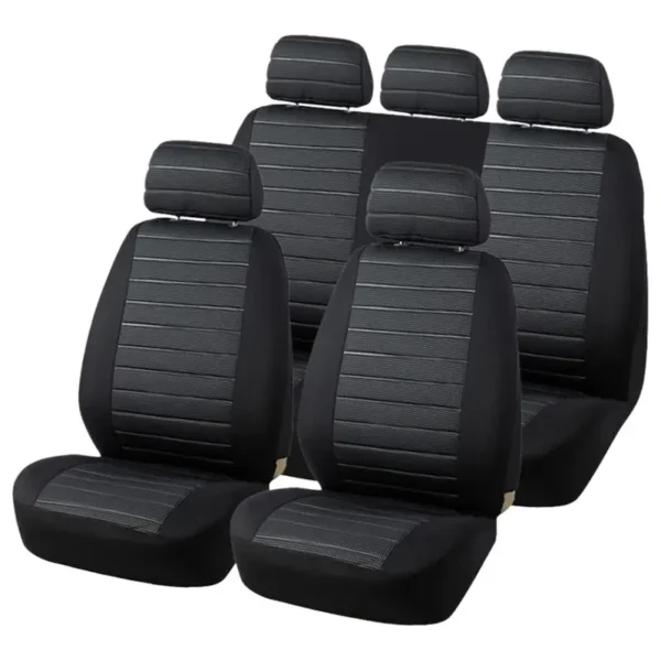 1 ensemble de housses de siège de voiture universelles en polyester respirant, ensemble complet avant et arrière, rembourrage en éponge, installation facile, accessoires automobiles pour voitures, camions, SUV
