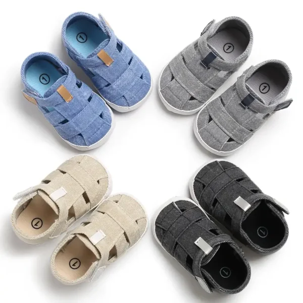 Baskets montantes pour bébé, Chaussures de sport et décontractées unisexes pour bébé, couleur unie - Image 9