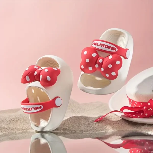 Sandales à bout ouvert tendance et mignonnes avec motif d'ourson pour bébé fille, sandales respirantes, légères et antidérapantes pour l'été - Image 6