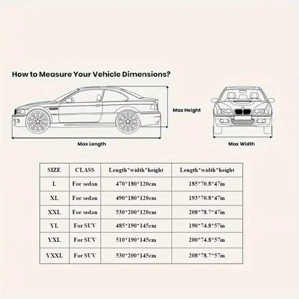 Housse de voiture universelle pour l'extérieur, tissu épais en polyester 190T, protection complète du véhicule SUV contre le soleil, la poussière, la pluie, la neige, les rayures et les rayons UV 14 décembre 2024 Kotazando