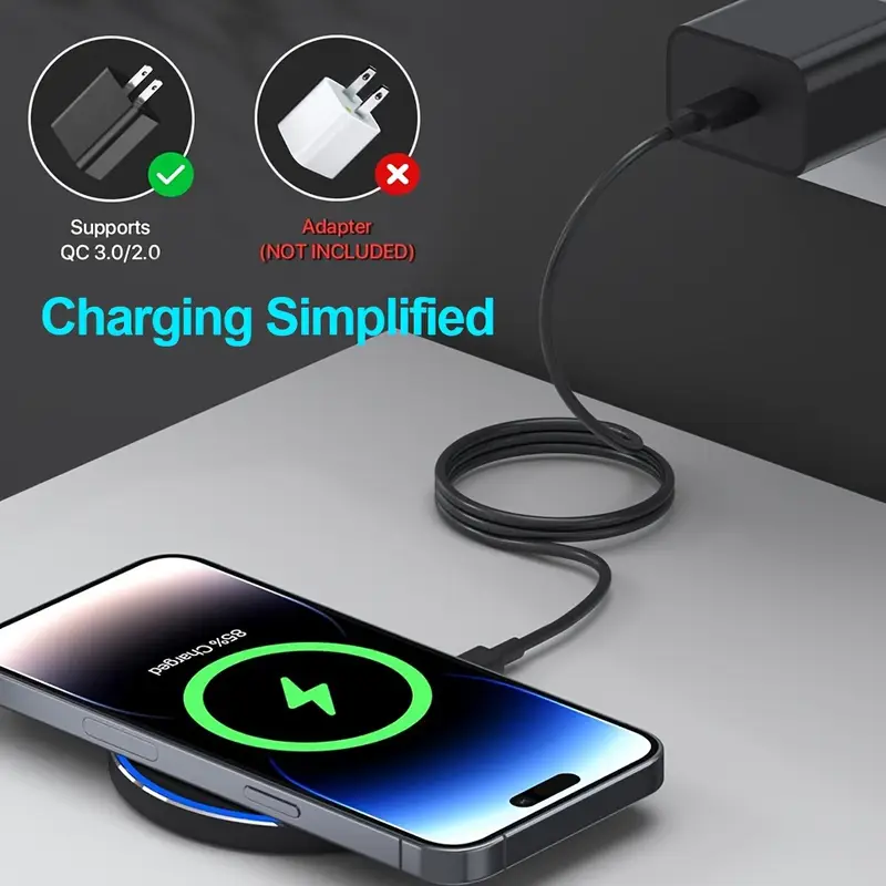Chargeur sans fil USB-C 15 W avec indicateur LED, Charge rapide pour smartphones et tablettes 7 Chargeur sans fil USB-C 15 W avec indicateur LED, Charge rapide pour smartphones et tablettes – Image 6