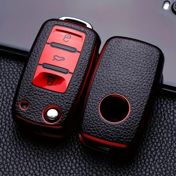 Pour VW Key Protection Cover Pour Bora Pour Sagitar Pour Lavida Pour Touran Pour Jetta Pour POLO, Nouveaux Cadeaux De Mode De Noël Et Du Nouvel An Sac À Clés En Cuir PU 18 décembre 2024 Kotazando