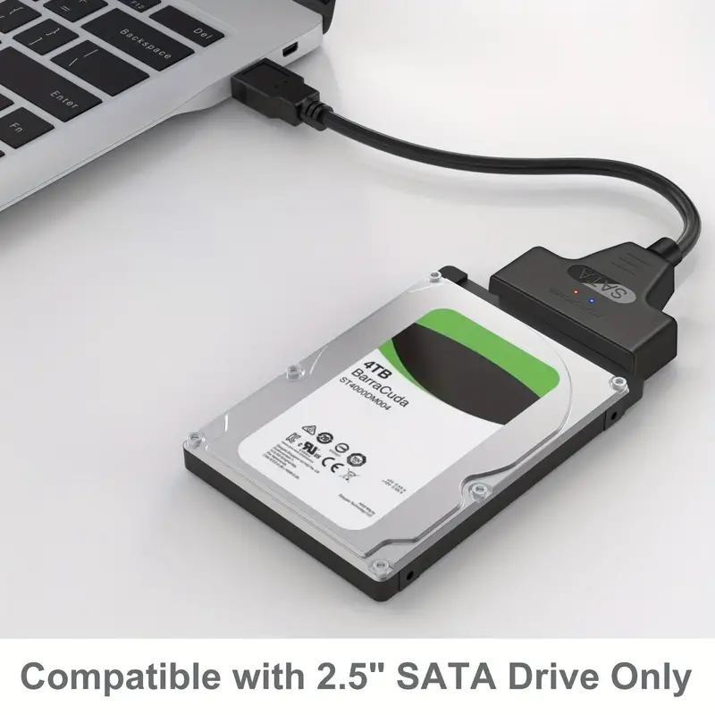Câble adaptateur USB 3.0 vers SATA III haute vitesse pour disque dur/SSD de 6,35 cm, Plug & Play facile, compatible UASP, noir 2 Câble adaptateur USB 3.0 vers SATA III haute vitesse pour disque dur/SSD de 6,35 cm, Plug & Play facile, compatible UASP, noir