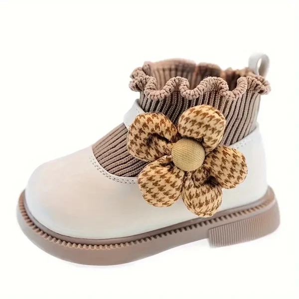 Adorables chaussures de marche individuelles pour bébé, Semelle souple, bottines montantes à motifs floraux et nuageux - Image 6