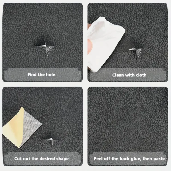 1 pièce autocollante pour réparation de cuir, colle arrière autocollante pour réparation de canapé, patchs en cuir artificiel auto-adhésifs, patch en tissu – Image 16