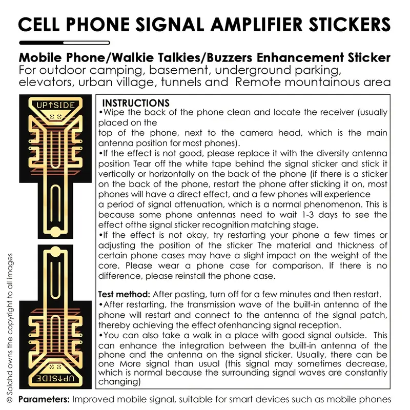 Lot de 5 amplificateurs de signal de téléphone portable en cuivre, Améliore les signaux des téléphones portables, des talkies-walkies et des buzzers, Aucune batterie requise, Idéal pour les zones reculées, les ascenseurs, les villages urbains, le camping et les voyages 8 Lot de 5 amplificateurs de signal de téléphone portable en cuivre, Améliore les signaux des téléphones portables, des talkies-walkies et des buzzers, Aucune batterie requise, Idéal pour les zones reculées, les ascenseurs, les villages urbains, le camping et les voyages – Image 7