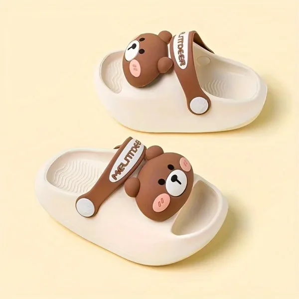 Sandales à bout ouvert tendance et mignonnes avec motif d'ourson pour bébé fille, sandales respirantes, légères et antidérapantes pour l'été - Image 9