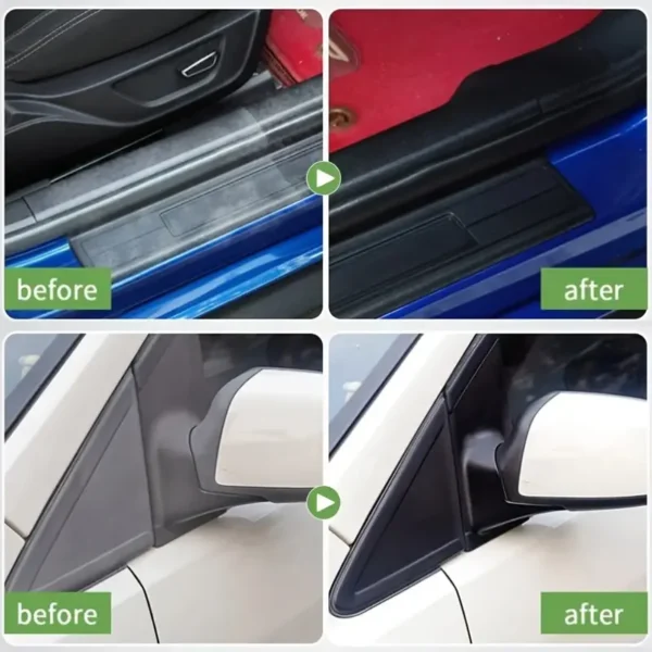 Agent de rénovation de pièces en plastique pour voiture 30 g, réducteur d'éclaircissement des pneus, réparation de brillance intérieure noire, placage cristal anti-rayures, entretien de la cire du tableau de bord – Image 10