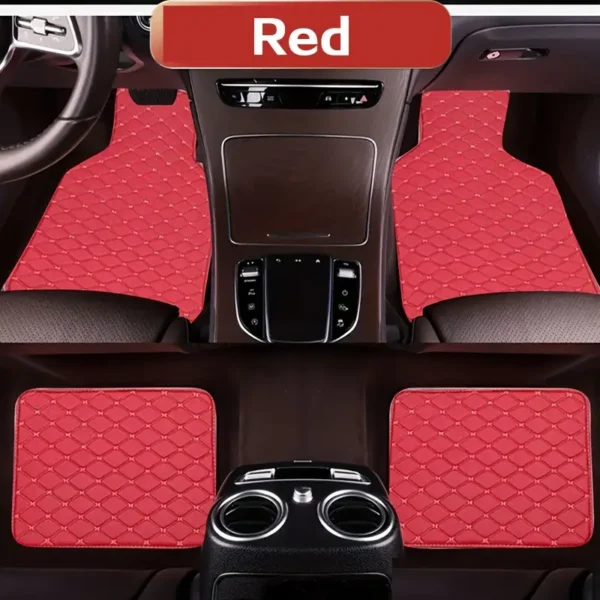 Lot de 4 tapis de sol universels pour voiture, design en cuir PVC durable en relief, tapis de sol imperméables et résistants à la traction - Image 19