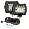 Kit de 2 lampes de travail à LED avec faisceau de câbles Kit de 2 lampes de travail à LED avec faisceau de câbles, relais, fusible, interrupteur, Ensemble de lumière blanche de 4 pouces pour véhicules tout-terrain, camions, construction, utilitaires, Corps en aluminium 36 V max 5 décembre 2024 Kotazando