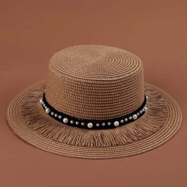 Chapeaux de paille tissés élégants et stylés pour femmes, parfaits pour la protection solaire et la décoration de la plage en plein air. – Image 2