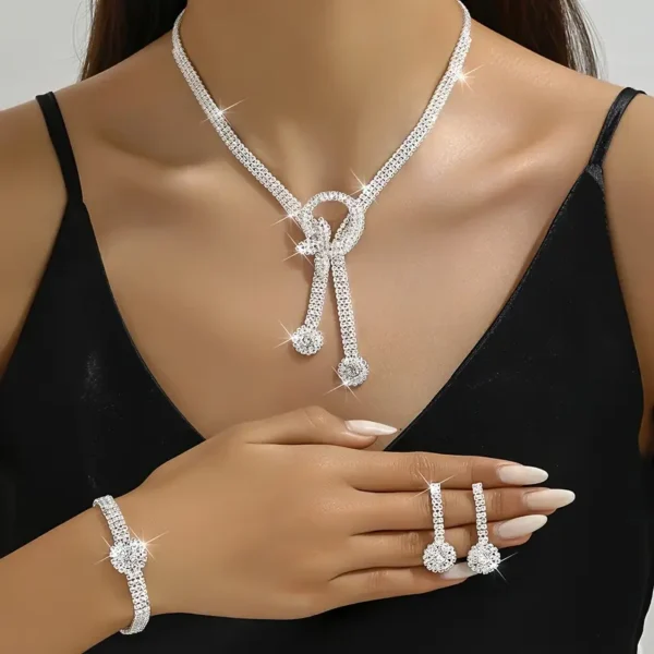 Ensemble de bijoux de soirée 1 collier + 1 paire de boucles d'oreilles + 1 bracelet