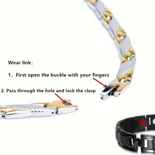 Fabriqué en acier titane 316L avec 44 éléments intégrés, Collier magnétique pour homme – Image 6