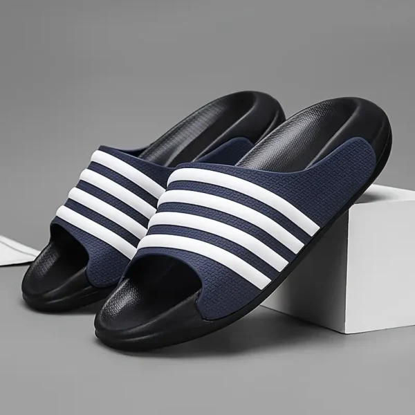 Claquettes rayées - Semelle épaisse en EVA confortable – Image 3