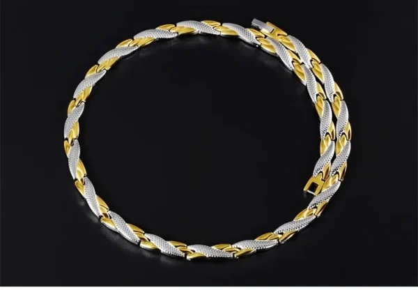 Fabriqué en acier titane 316L avec 44 éléments intégrés, Collier magnétique pour homme – Image 3
