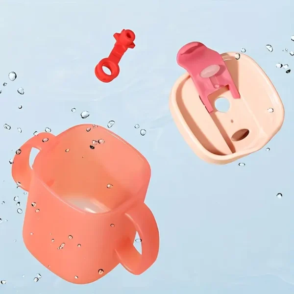 Gobelet en plastique réutilisable 3 en 1 avec paille, couvercle et poignée – Image 5
