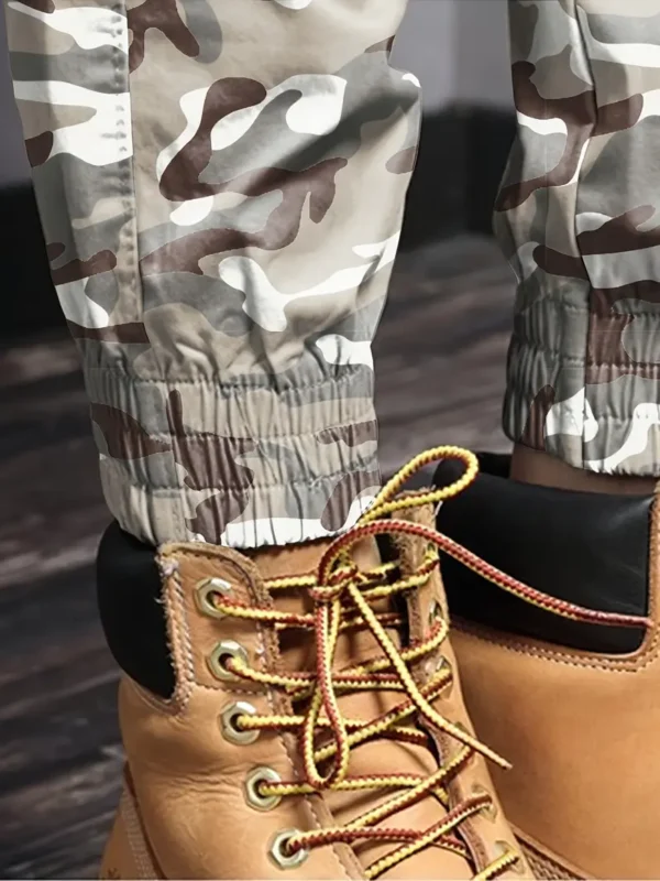Pantalon cargo imprimé camouflage, pantalon ample 100 % polyester, style urbain, avec plusieurs poches, pour un week-end décontracté, tissu tissé toutes saisons, pantalon grande taille – Image 17