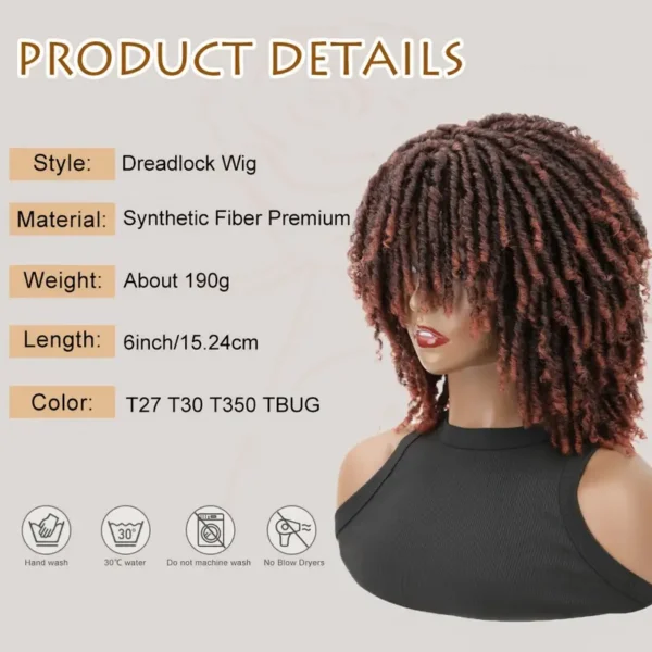 Perruque Afro Twist Dreadlock Douce et Rebondissante pour Femme, Style Hip-Hop Synthétique - Image 2