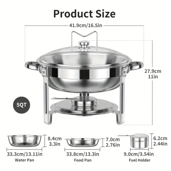 1 ensemble de marmites isothermes en acier inoxydable pour buffet – Image 5