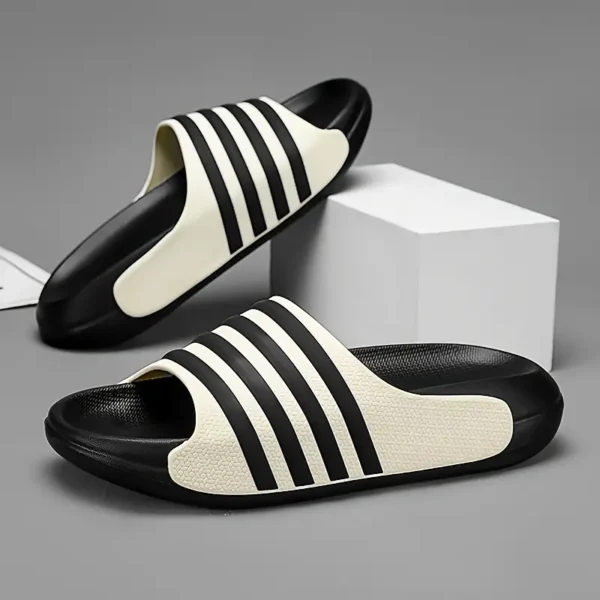 Claquettes rayées - Semelle épaisse en EVA confortable