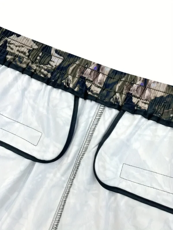 Pantalon cargo imprimé camouflage, pantalon ample 100 % polyester, style urbain, avec plusieurs poches, pour un week-end décontracté, tissu tissé toutes saisons, pantalon grande taille – Image 14