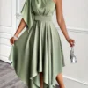 Robe péplum asymétrique élégante à une épaule pour femme Robe péplum asymétrique élégante à une épaule pour femme, robe mi-longue en satin de polyester de couleur unie avec détails de manches à volants, Tenue de soirée tissée pour adultes 3 janvier 2025 Kotazando