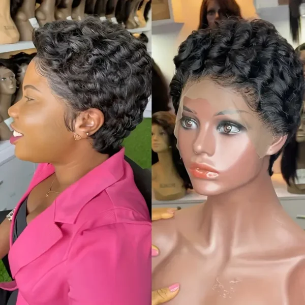 Perruque brésilienne élégante en cheveux humains pré-épilés pour femmes noires - Image 6