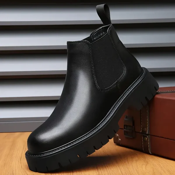 Bottines Chelsea pour hommes avec semelle épaisse et bottes courtes - Image 5