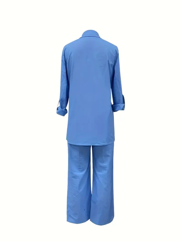 Ensemble de pantalons décontractés de couleur unie – Image 3