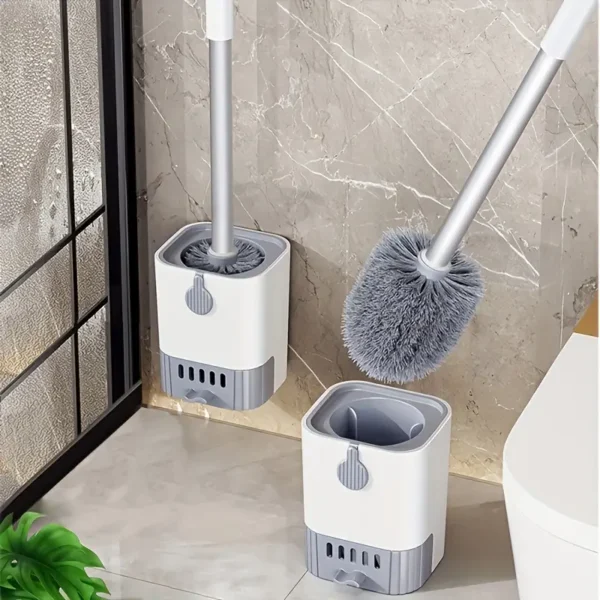 Ensemble de brosses de toilette murales au design élégant avec support