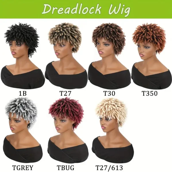 Perruque Afro Twist Dreadlocks pour femmes, fibre synthétique haute température - Image 8