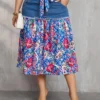 1 jupe midi en jean style bohème chic avec imprimé floral 1 jupe midi en jean style bohème chic avec imprimé floral, jupe longue plissée avec cordon de serrage et ceinture, tissu tissé extensible moyen, coupe standard 3 janvier 2025 Kotazando