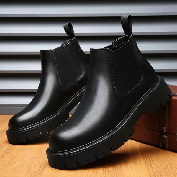 Bottines Chelsea pour hommes avec semelle épaisse et bottes courtes