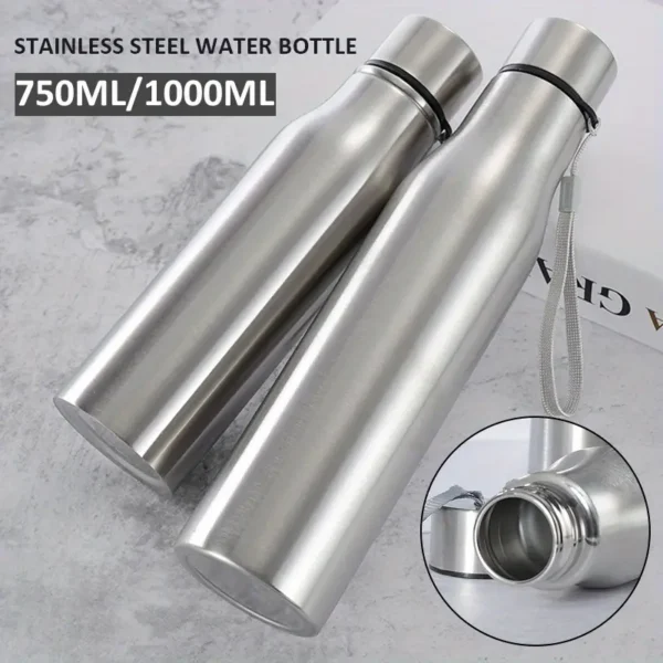 Bouteille d'eau de sport simple et portable en acier inoxydable de 750 ml/1 000 ml – Image 12