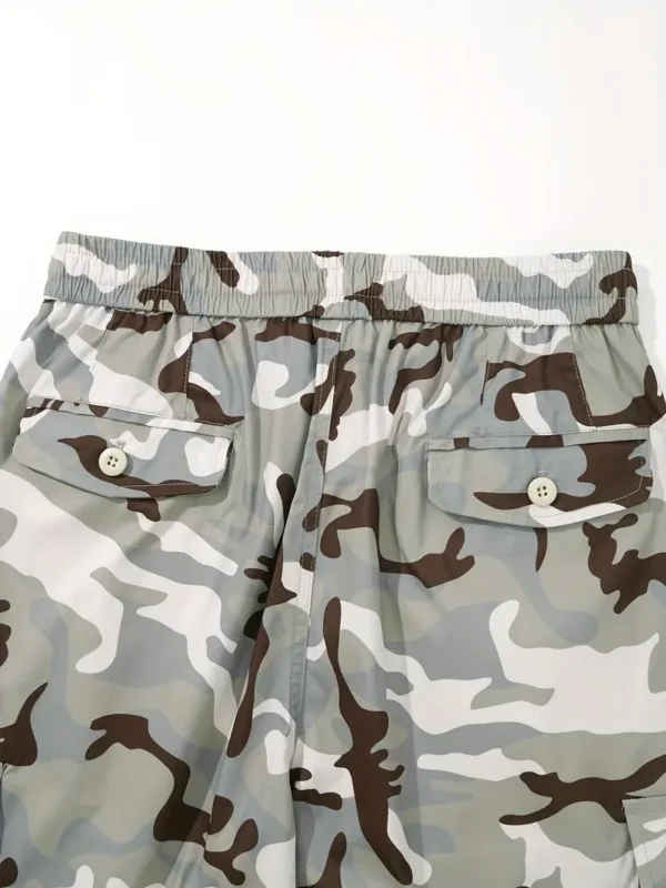 Pantalon cargo imprimé camouflage, pantalon ample 100 % polyester, style urbain, avec plusieurs poches, pour un week-end décontracté, tissu tissé toutes saisons, pantalon grande taille – Image 18