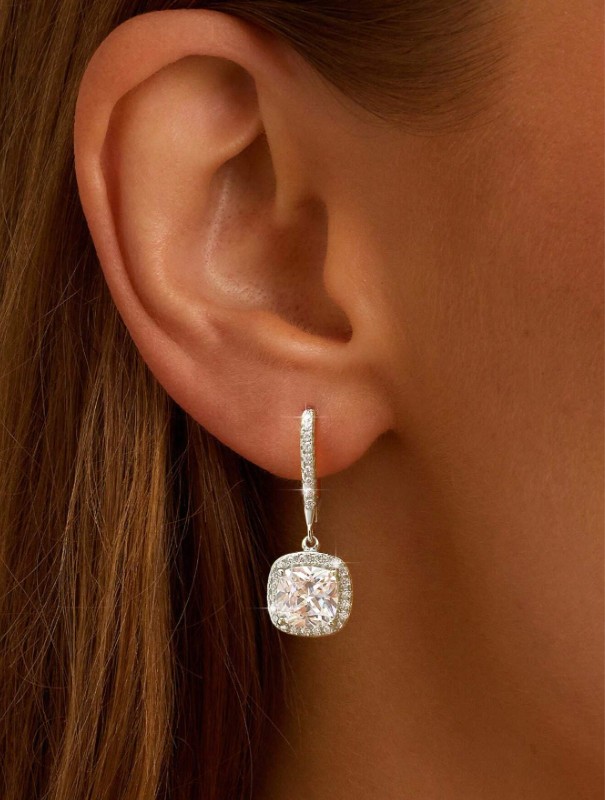 Esberry 1 paire de boucles d'oreilles en zircone artificielle S925/925 avec diamant pour femmes 4 Esberry 1 paire de boucles d'oreilles en zircone artificielle S925/925 avec diamant pour femmes – Image 3