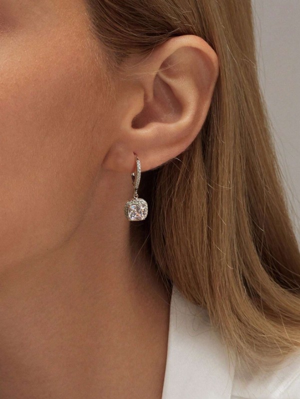 Esberry 1 paire de boucles d'oreilles en zircone artificielle S925/925 avec diamant pour femmes 5 Esberry 1 paire de boucles d'oreilles en zircone artificielle S925/925 avec diamant pour femmes – Image 4