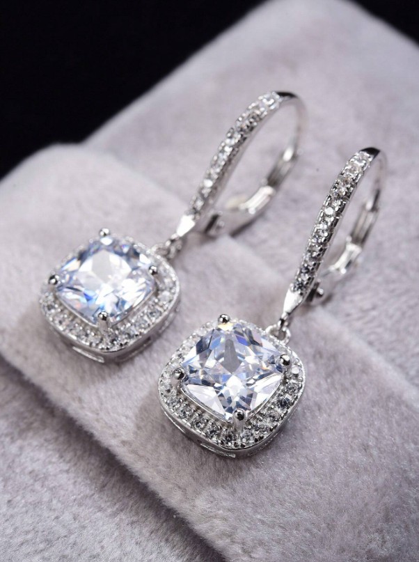 Esberry 1 paire de boucles d'oreilles en zircone artificielle S925/925 avec diamant pour femmes 6 Esberry 1 paire de boucles d'oreilles en zircone artificielle S925/925 avec diamant pour femmes – Image 5