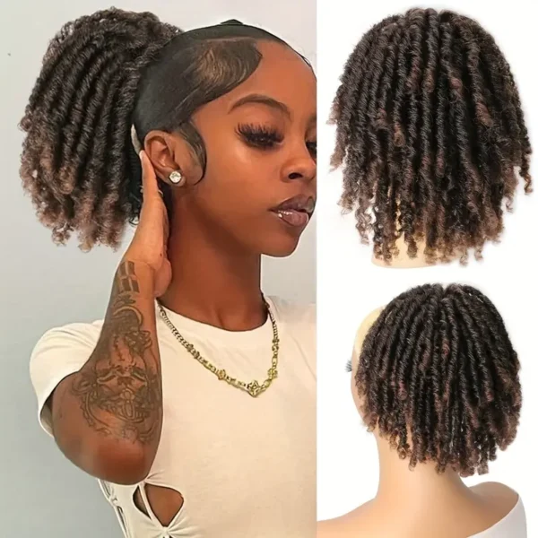 Extensions de cheveux synthétiques pour queue de cheval avec cordon de serrage de 15,24 cm pour dreadlocks courts - Image 14