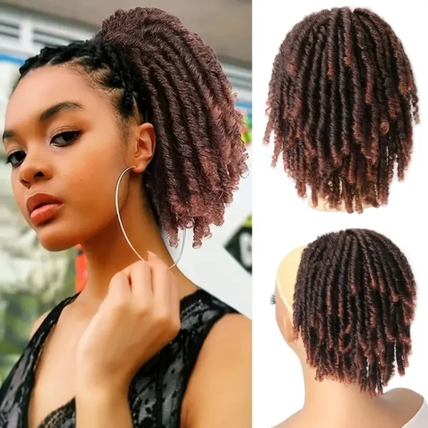 Extensions de cheveux synthétiques pour queue de cheval avec cordon de serrage de 15,24 cm pour dreadlocks courts - Image 15